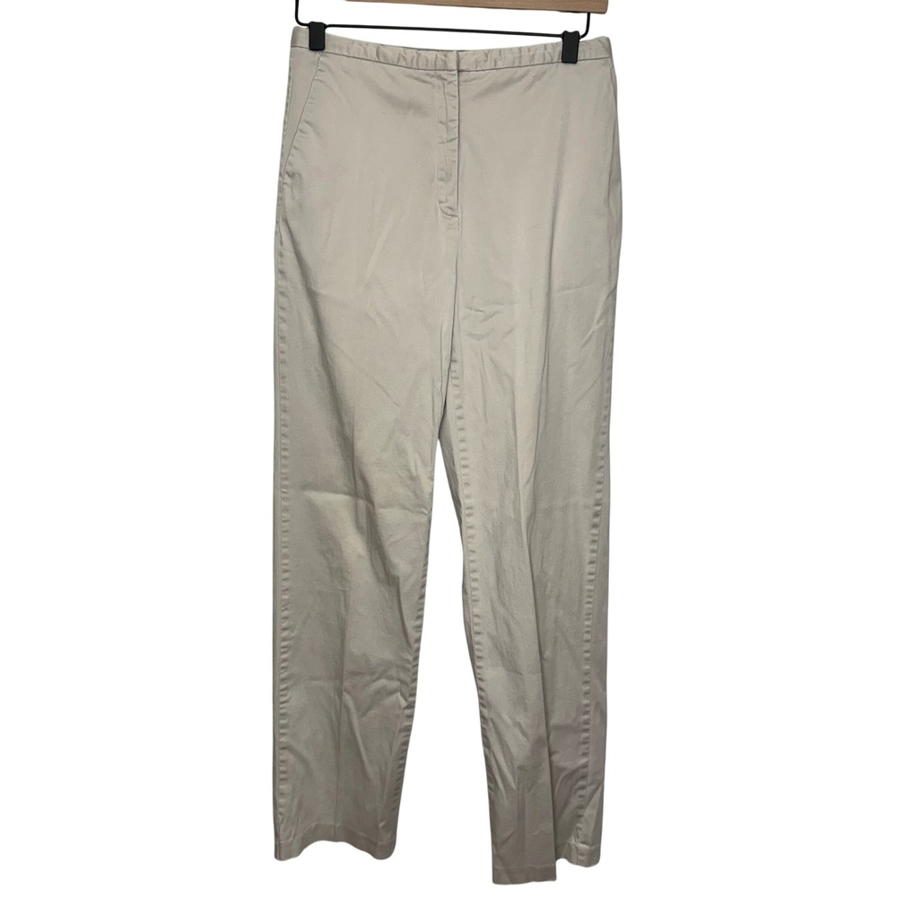 Brooks Brothers Womens Beige Stretch Cotton Straight Leg Dress‎ Pants Vintage 8